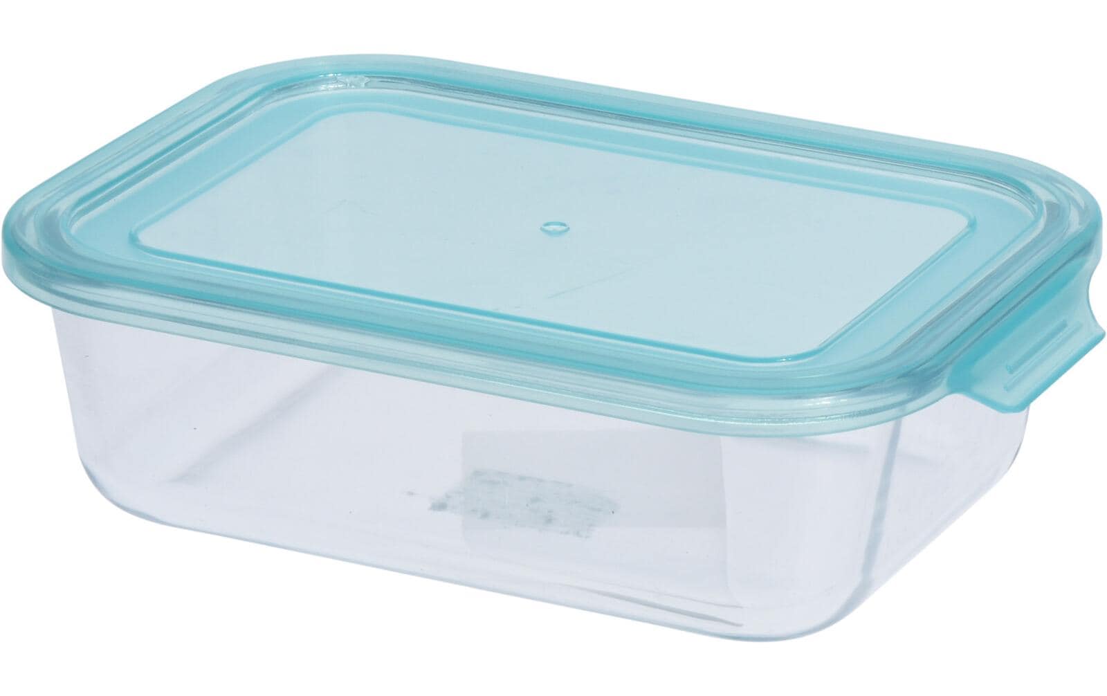 Nize Vorratsdose 1,04 l, 15 × 15 × 6 cm, Glas (Borosilikat)/Polypropylen (PP), Blau