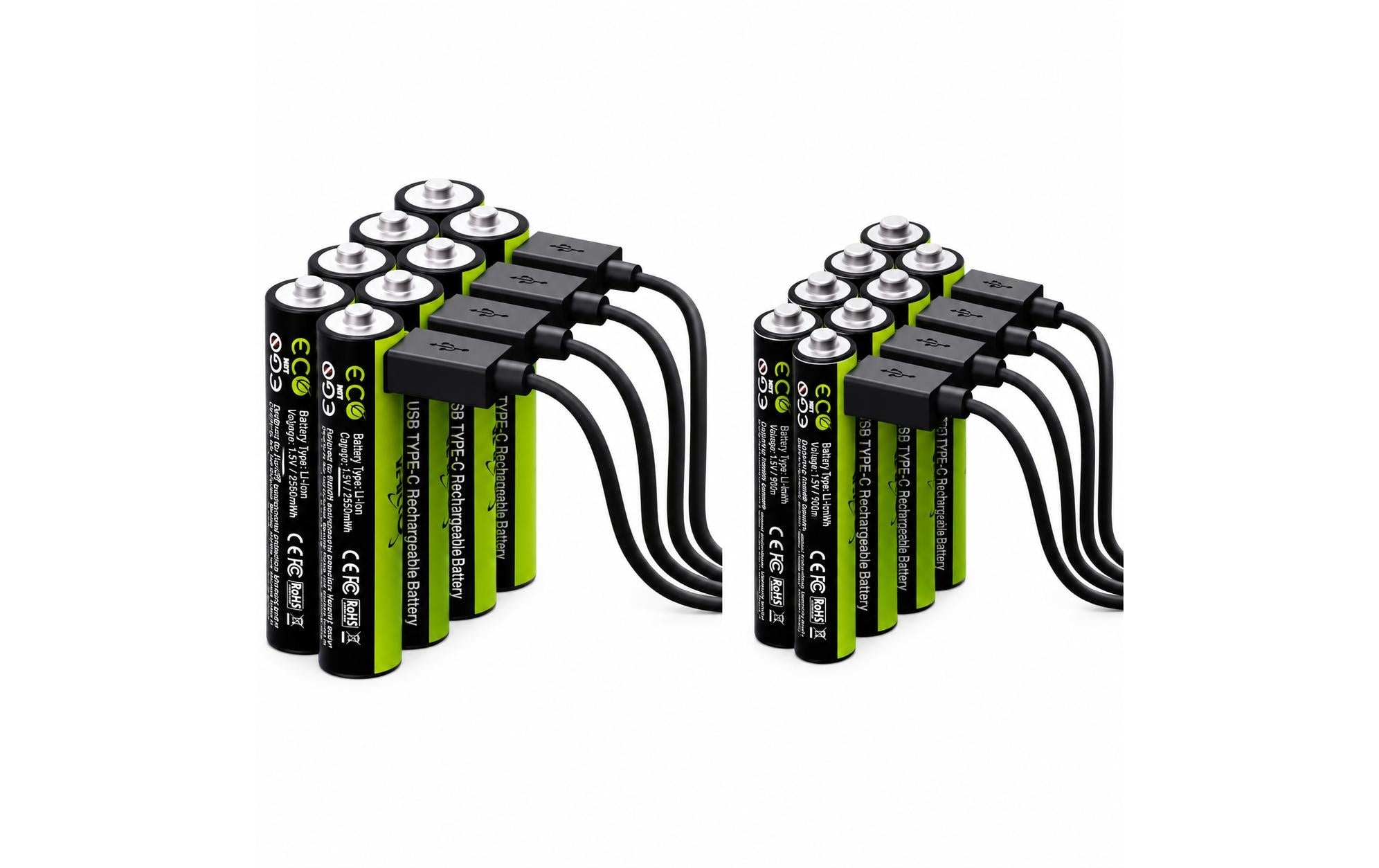 Verico LoopEnergy AA/AAA Akkus – NiMH, 1700 mAh (AA) / 600 mAh (AAA), 8 Stk.