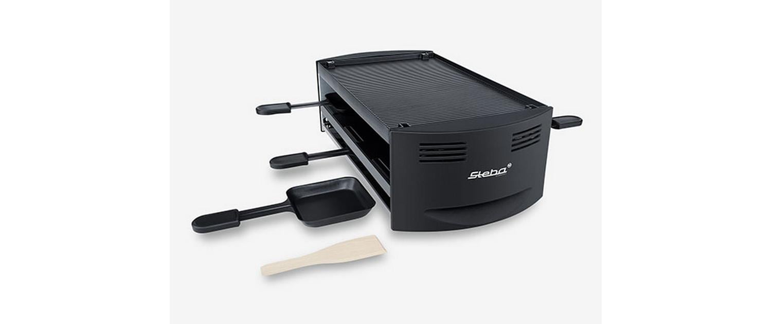 Steba Raclette-Grill RC6 – 6 Personen, 1500 W, Alu-Druckguss – schwarz