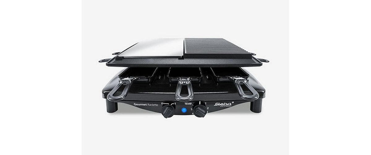 Steba Raclette-Grill RC8 – 8 Personen, 1450 W, 5 Stufen, Antihaftbeschichtet – Schwarz