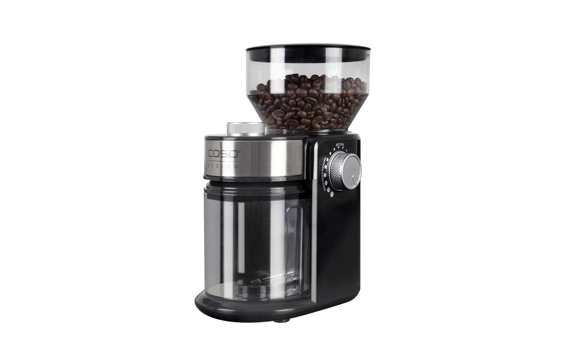 Caso Barista Crema Kaffeemühle – 190 g, Scheibenmahlwerk, 150 W – Schwarz/Edelstahl
