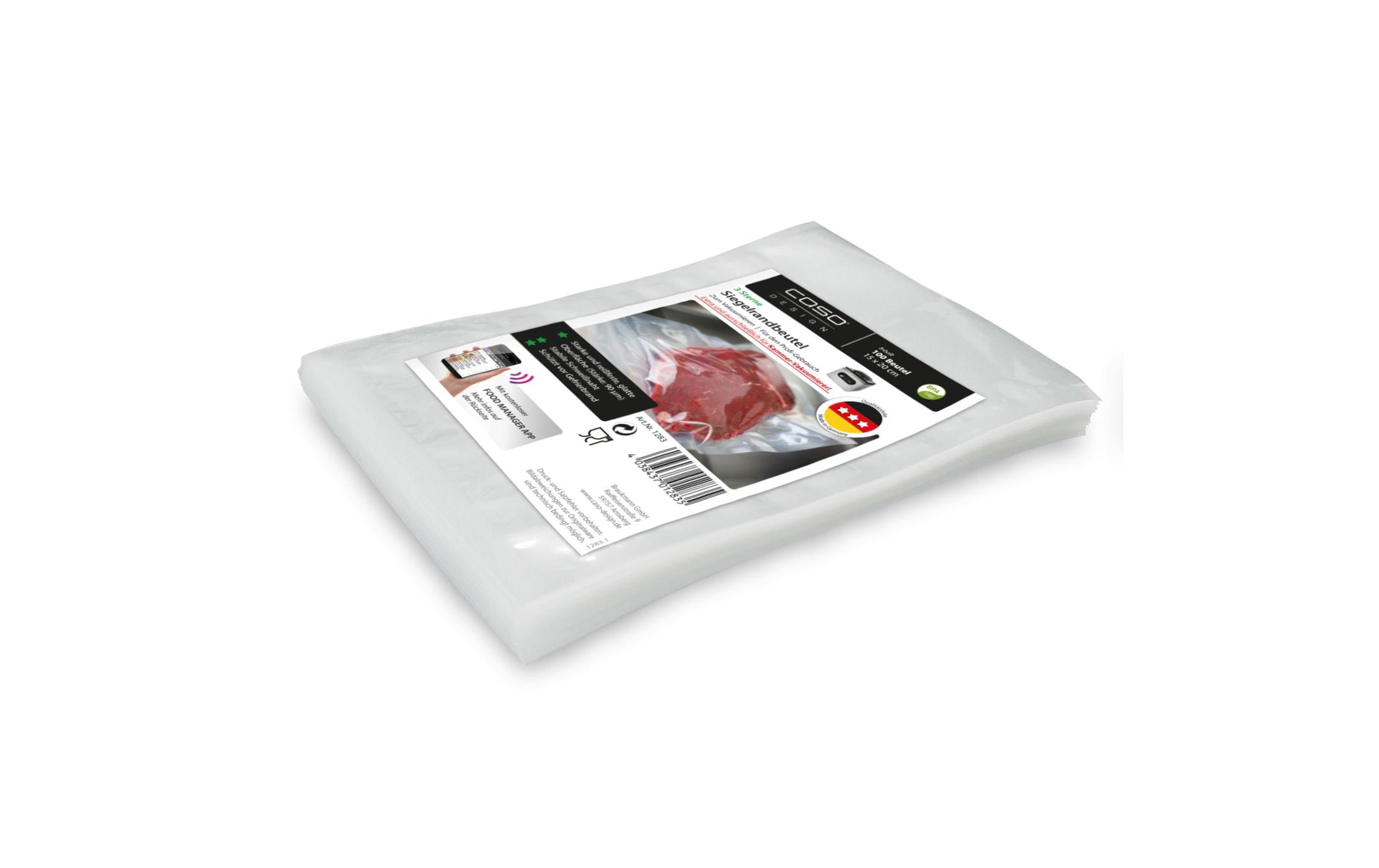 Caso Vakuumierbeutel – 20 × 15 cm – für VacuChef, z. B. 40, 70, 77