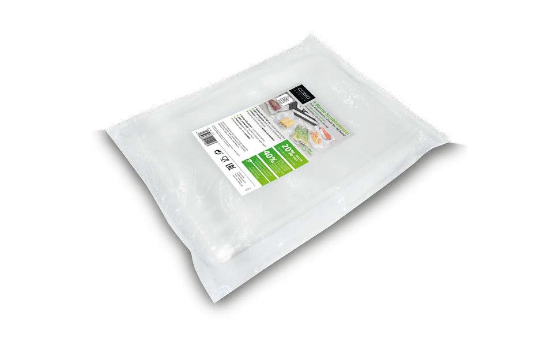 Caso Vakuumierbeutel – 25 × 35 cm, für Balken-Vakuumiergeräte, 60 Beutel, Kunststoff