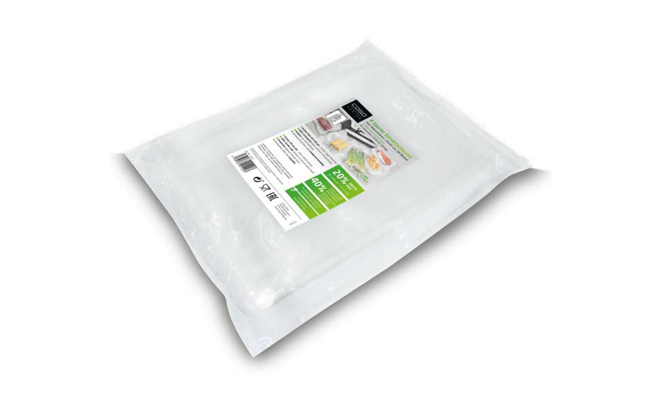 Caso Vakuumierbeutel – 25 × 35 cm, für Balken-Vakuumiergeräte, 60 Beutel, Kunststoff
