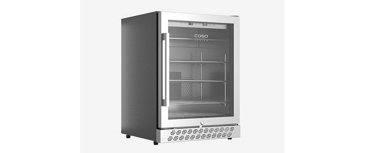 Caso Kühlschrank Dry-Aged Master 125 – 125 l, 230 V, Silber, 59×59,5×82,5 cm