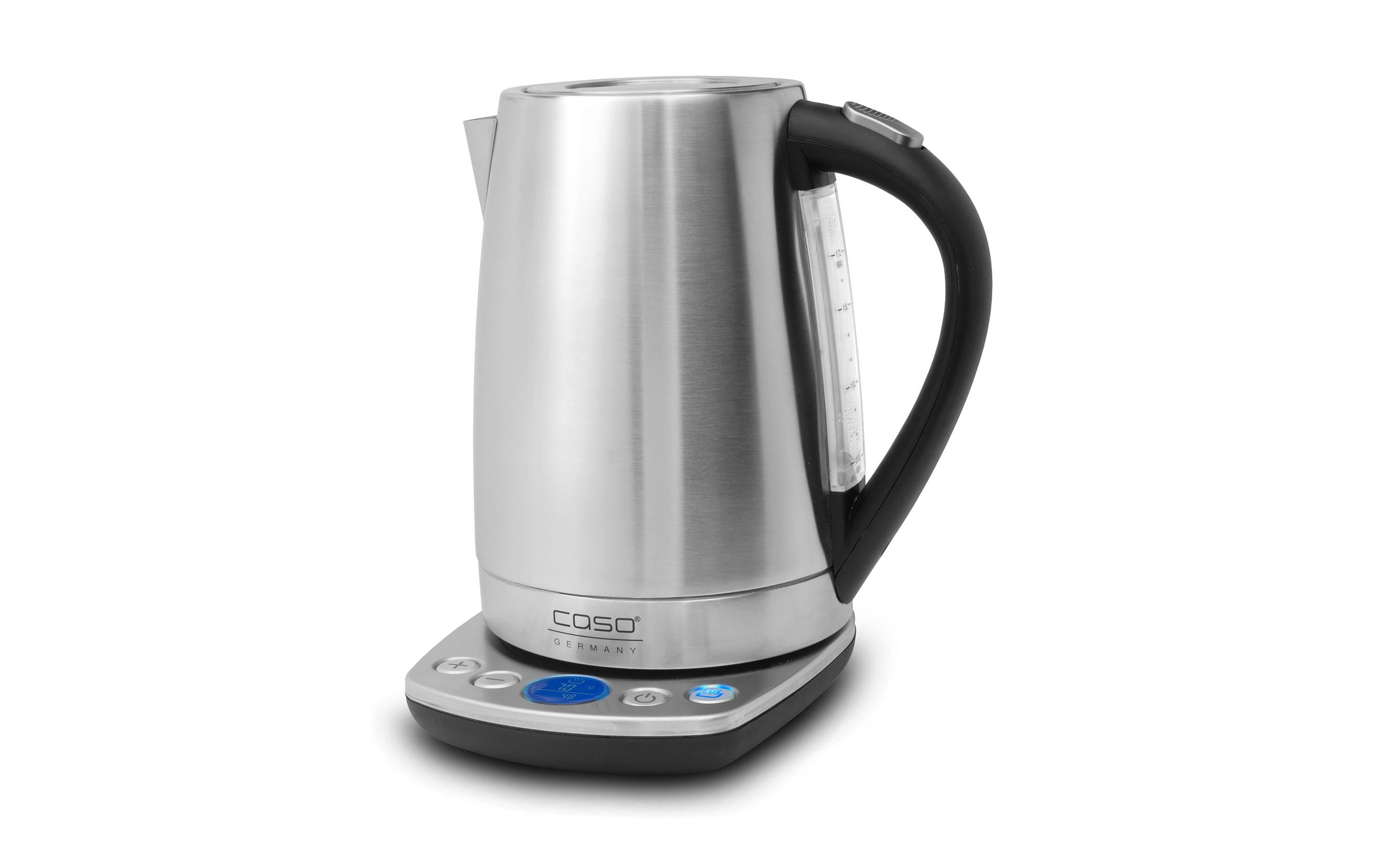 Caso Wasserkocher WK 2200 – 1,7 l, Edelstahl, Kunststoff, Temperaturwahl, Warmhaltefunktion, 2000 W