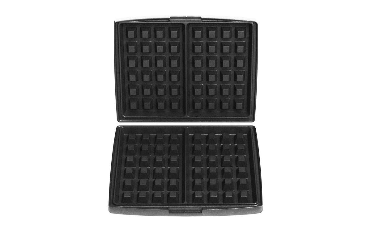 Fritel Waffelplatte Brüsseler – 26,5 × 20 cm, für CW 2425, CW2428, CW2435, z. B. CW2438, Aluminium, Schwarz