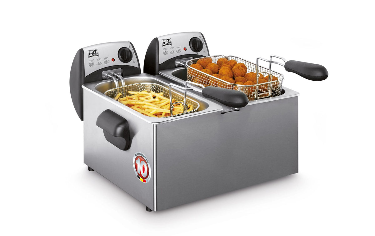 Fritel Fritteuse FR1355 DUO – 6 l, 1,5 kg, 4400 W, Doppel – Edelstahl