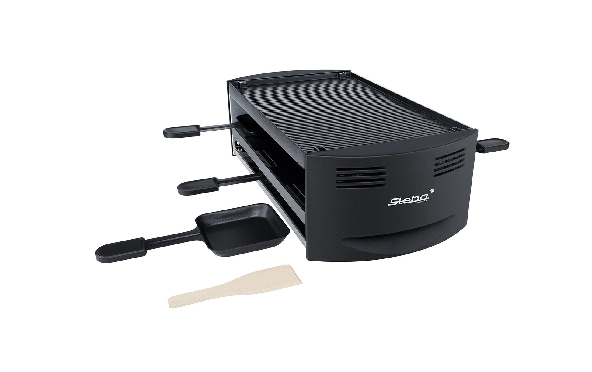 Steba Raclette-Grill RC6 – 6 Personen, 1500 W, Alu-Druckguss – schwarz
