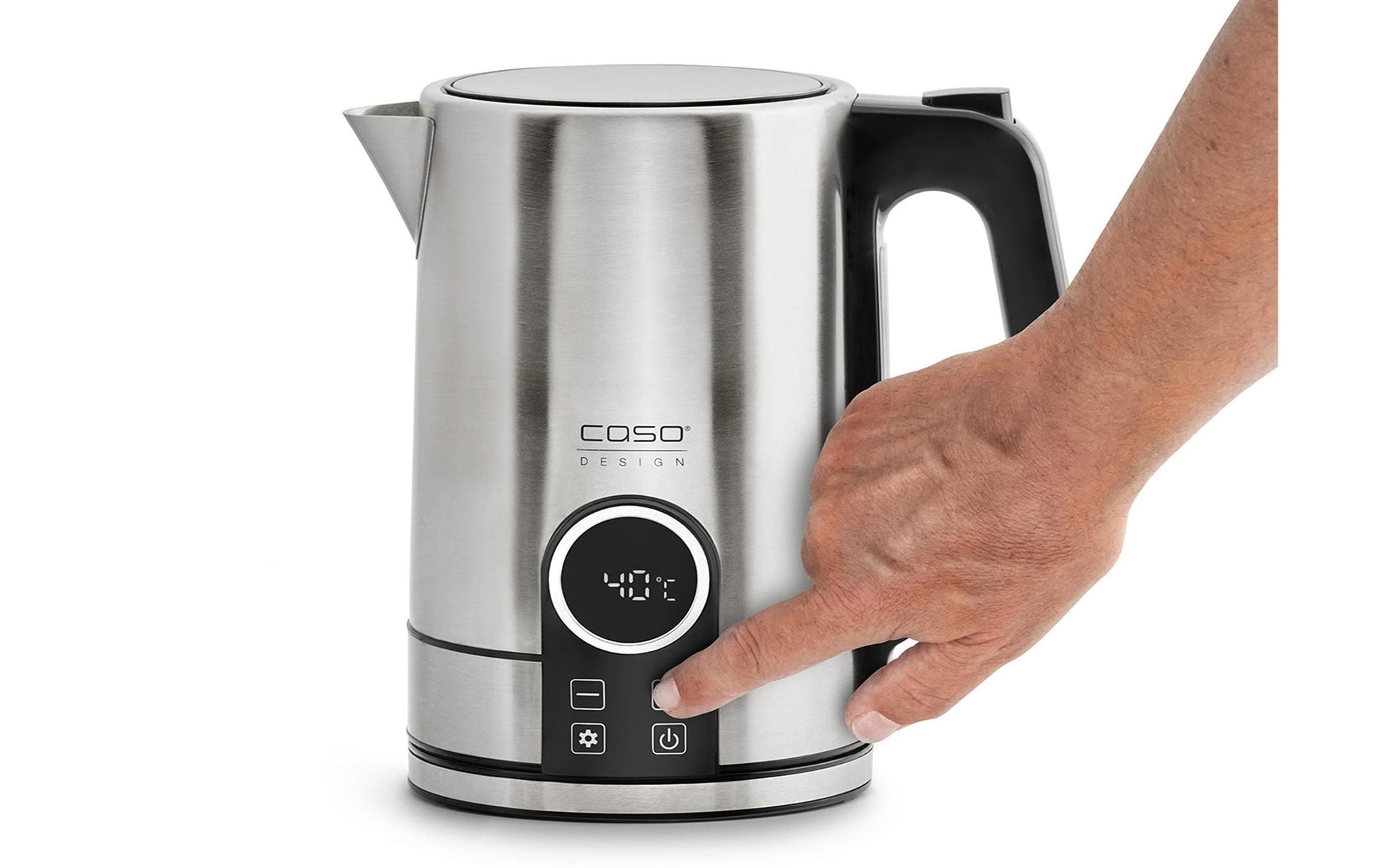 Caso Wasserkocher WK 2200 – 1,7 l, Edelstahl, Temperaturwahl, Warmhaltefunktion, 2200 W