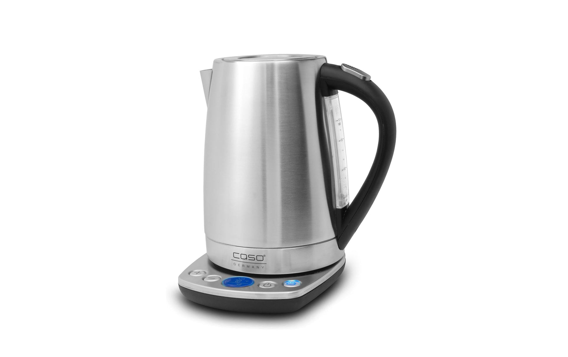 Caso Wasserkocher WK 2200 – 1,7 l, Edelstahl, Kunststoff, Temperaturwahl, Warmhaltefunktion, 2000 W