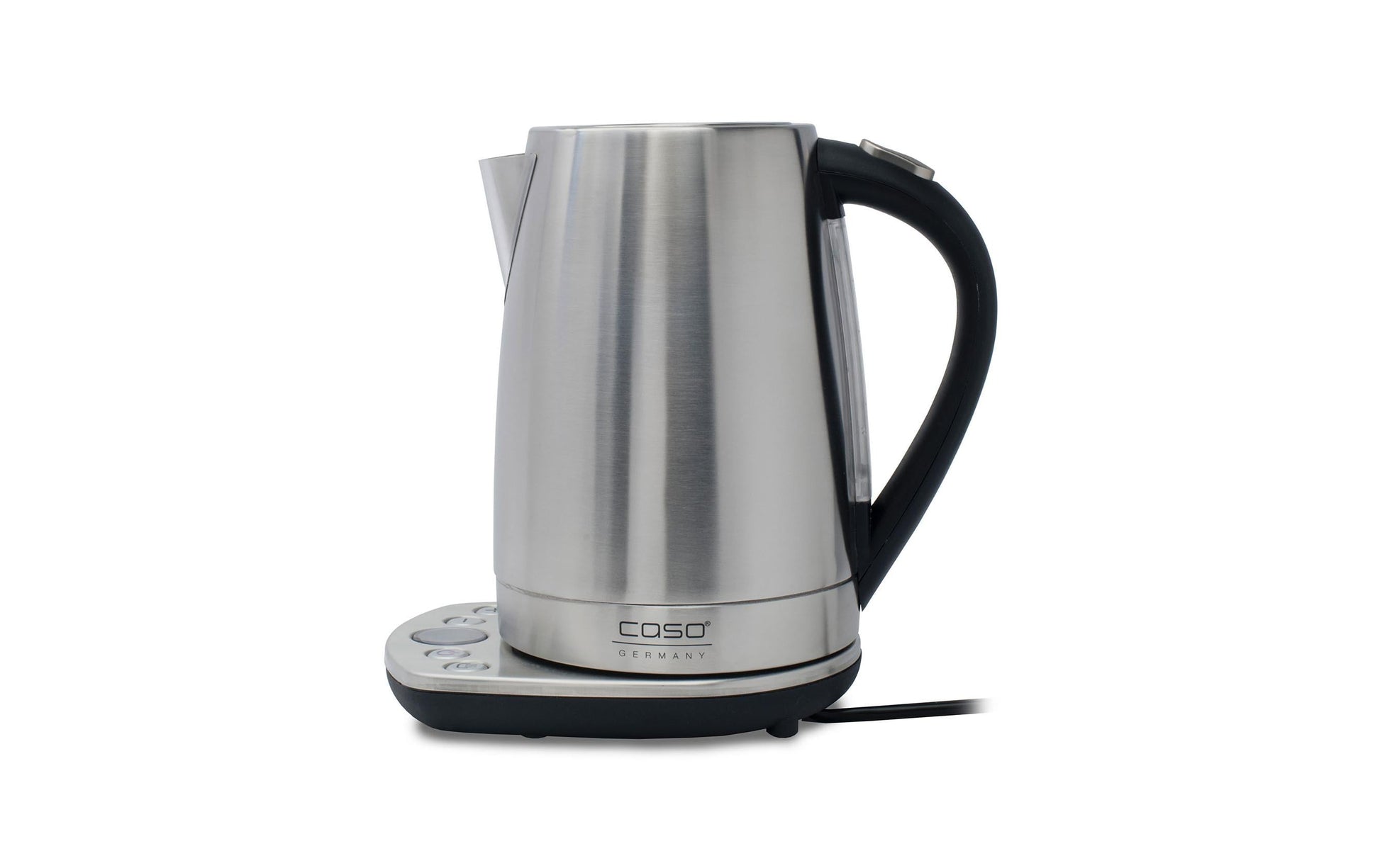 Caso Wasserkocher WK 2200 – 1,7 l, Edelstahl, Kunststoff, Temperaturwahl, Warmhaltefunktion, 2000 W