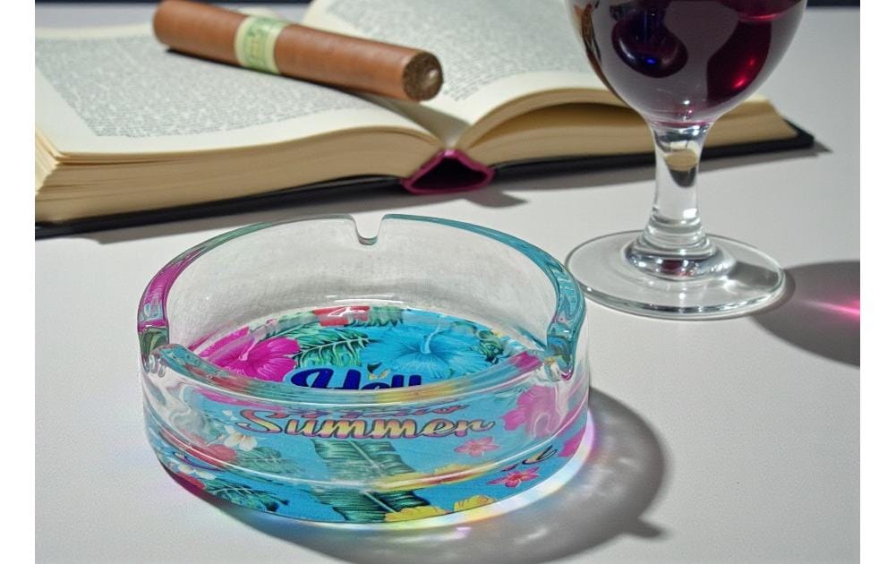 Dameco Aschenbecher – Ø 10 × 3,5 cm – Glas, transparent