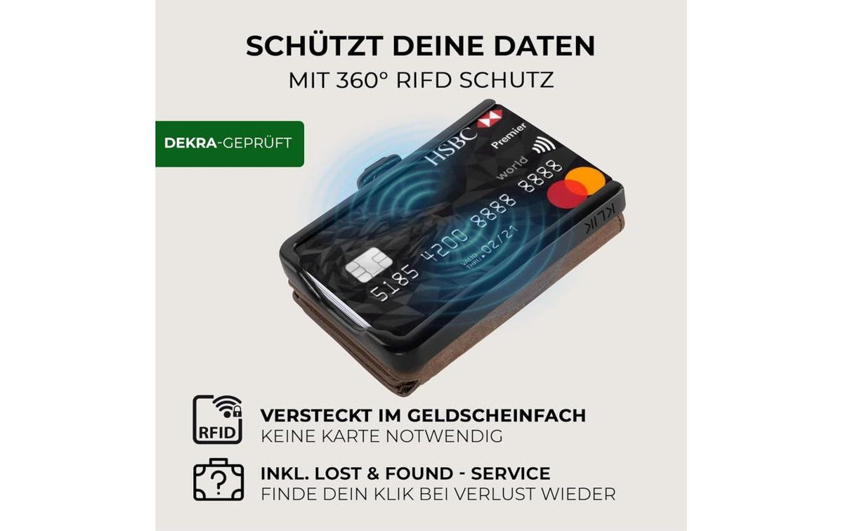 Puristo Kartenetui (Slim Wallet) – RFID-Schutz, ohne Münzfach – 64×89×16 mm – Braun, Aluminium, Rindsleder