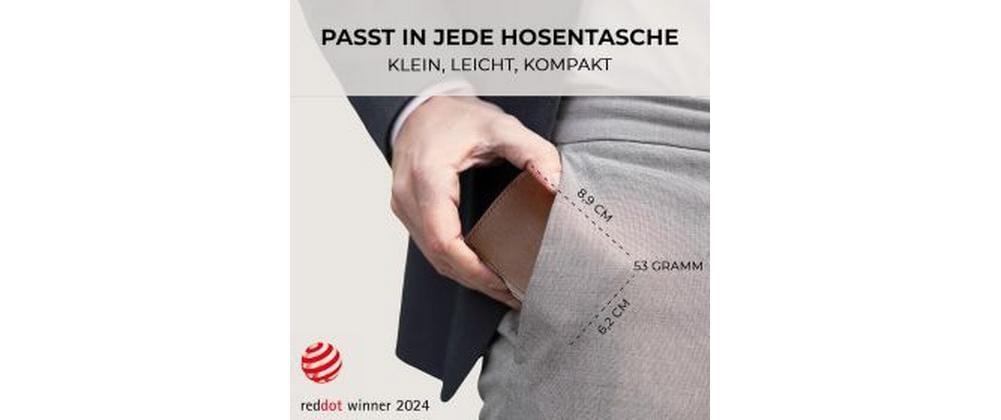 Puristo Kartenetui KLIK MAGNET – Magnetverschluss, Münzfach, RFID-Schutz – 1,6 × 8,9 × 6,4 cm – Braun