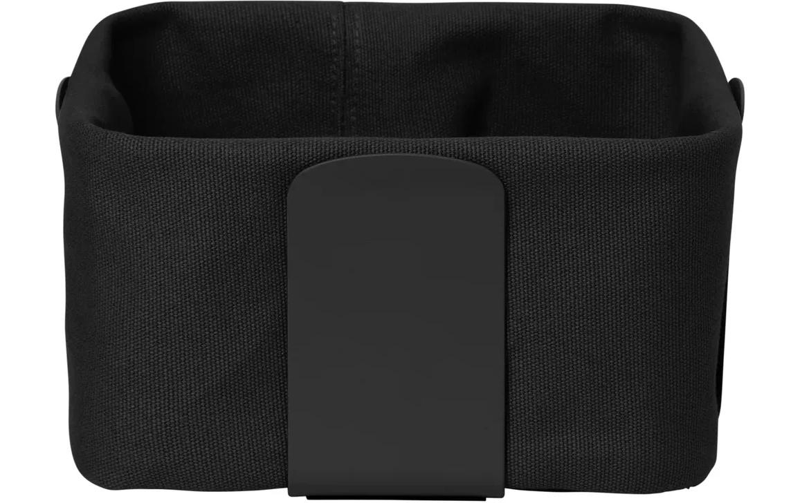Blomus Desa S – Aufbewahrungskorb 20 × 20 × 10 cm, Edelstahl/Baumwolle, Schwarz
