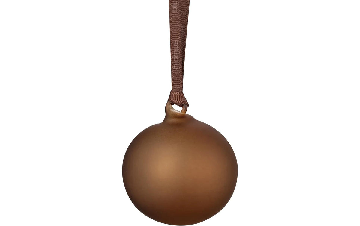 Blomus Weihnachtskugel – Ø 9 cm, 2-teilig – Glas & Polyester, braun