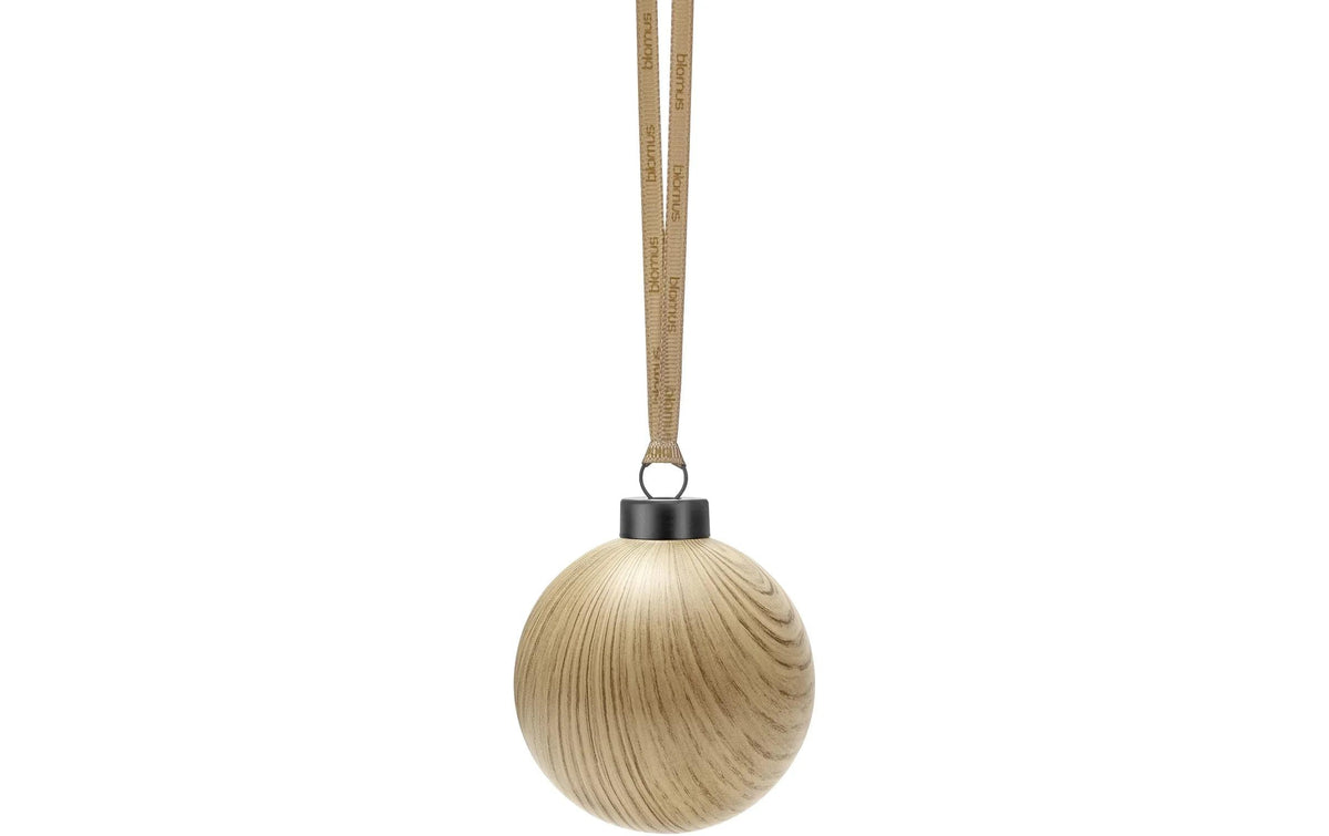 Blomus Weihnachtskugel – Ø 7 cm – Glas & Eichenholz, Braun – 4-teilig