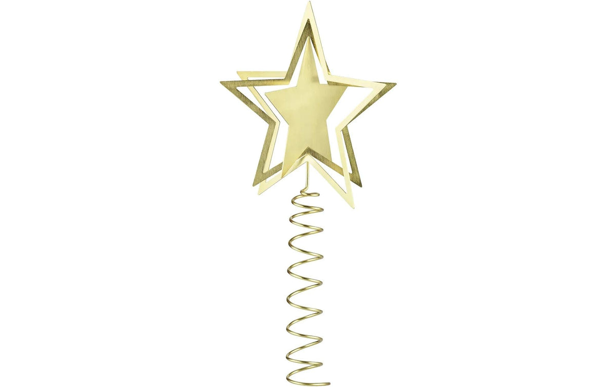 Blomus Kitai S Weihnachtsbaumspitze – 13 × 26,5 × 15 cm – Glas & Metall, Messing