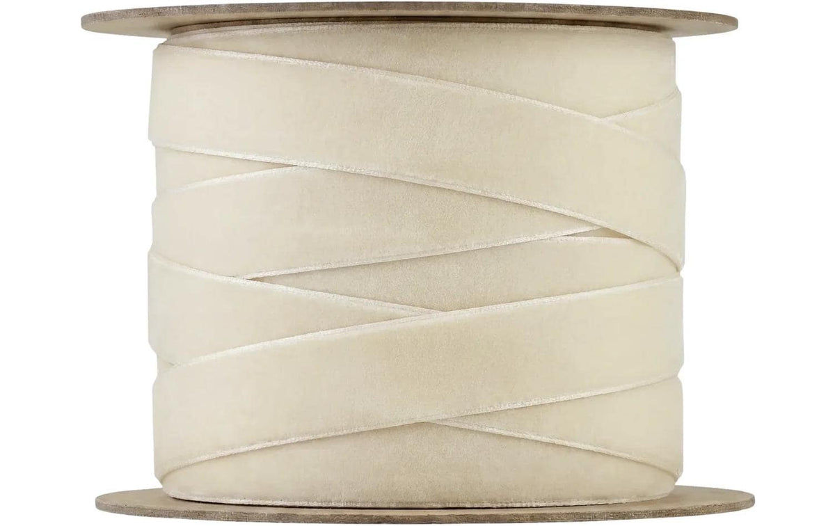 Blomus Geschenkband, JUHLA S, Samt, Matt, Crème, 10 mm × 5 m, 1 Stk.