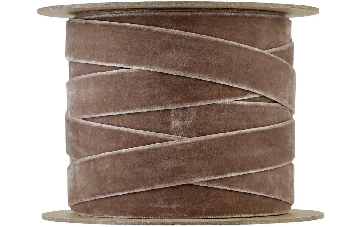 Blomus Geschenkband, JUHLA S, Samt, matt, Beige, 10 mm × 5 m, 1 Stk.