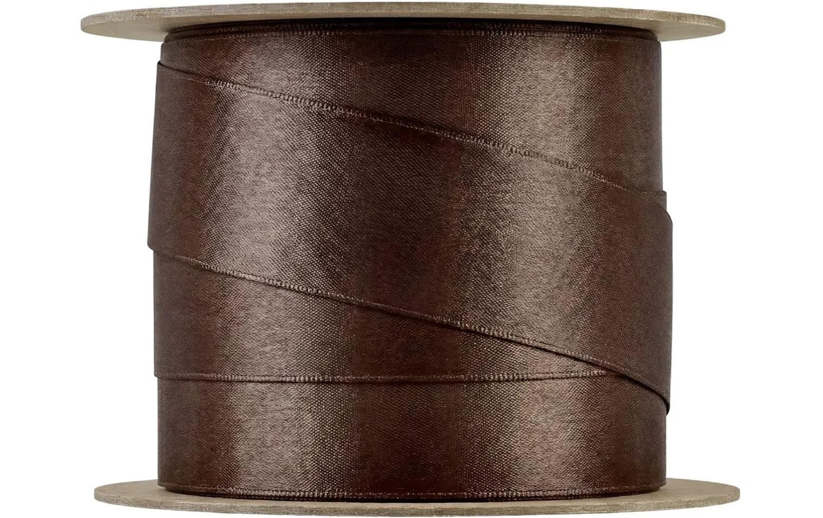 Blomus Geschenkband, JUHLA M, Satin, matt, Braun, 25 mm × 5 m, 1 Stk.