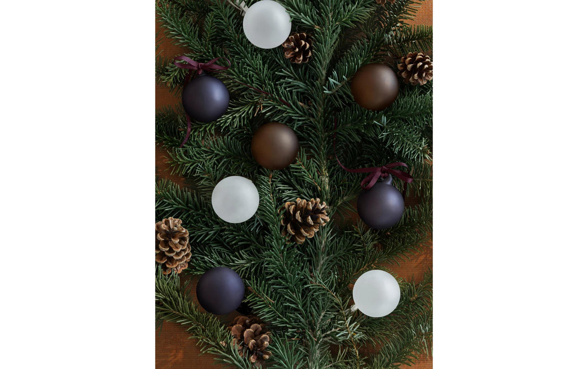 Blomus Weihnachtskugel – Ø 7 × 8 cm, 4-teilig – Glas & Polyester, mehrfarbig