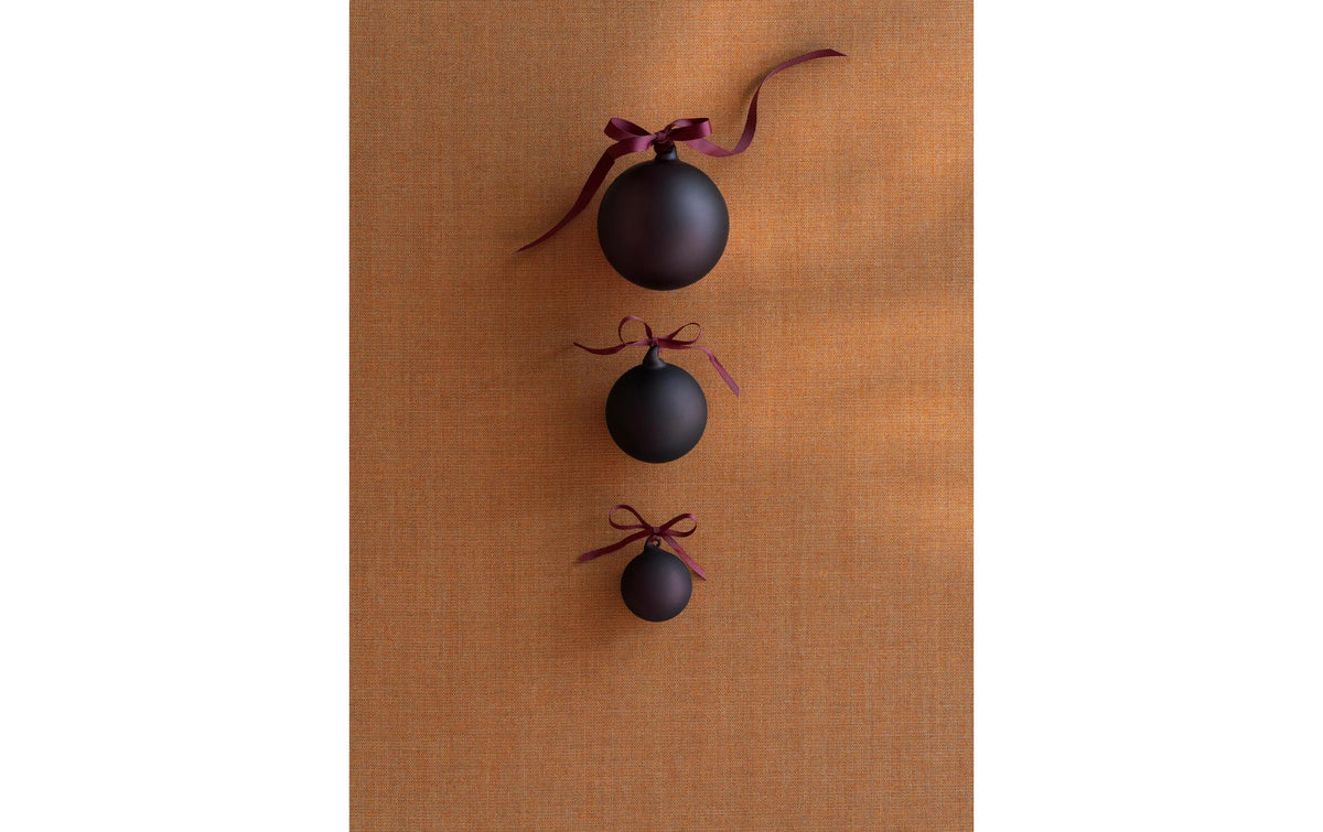 Blomus Weihnachtskugel – Ø 7 cm – Glas & Polyester, Pflaume – 4-teilig