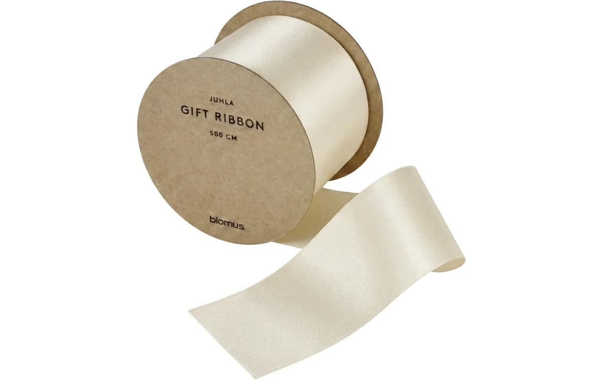 Blomus Geschenkband JUHLA, Satin, matt, Creme, 50 mm × 5 m, 1 Stk.