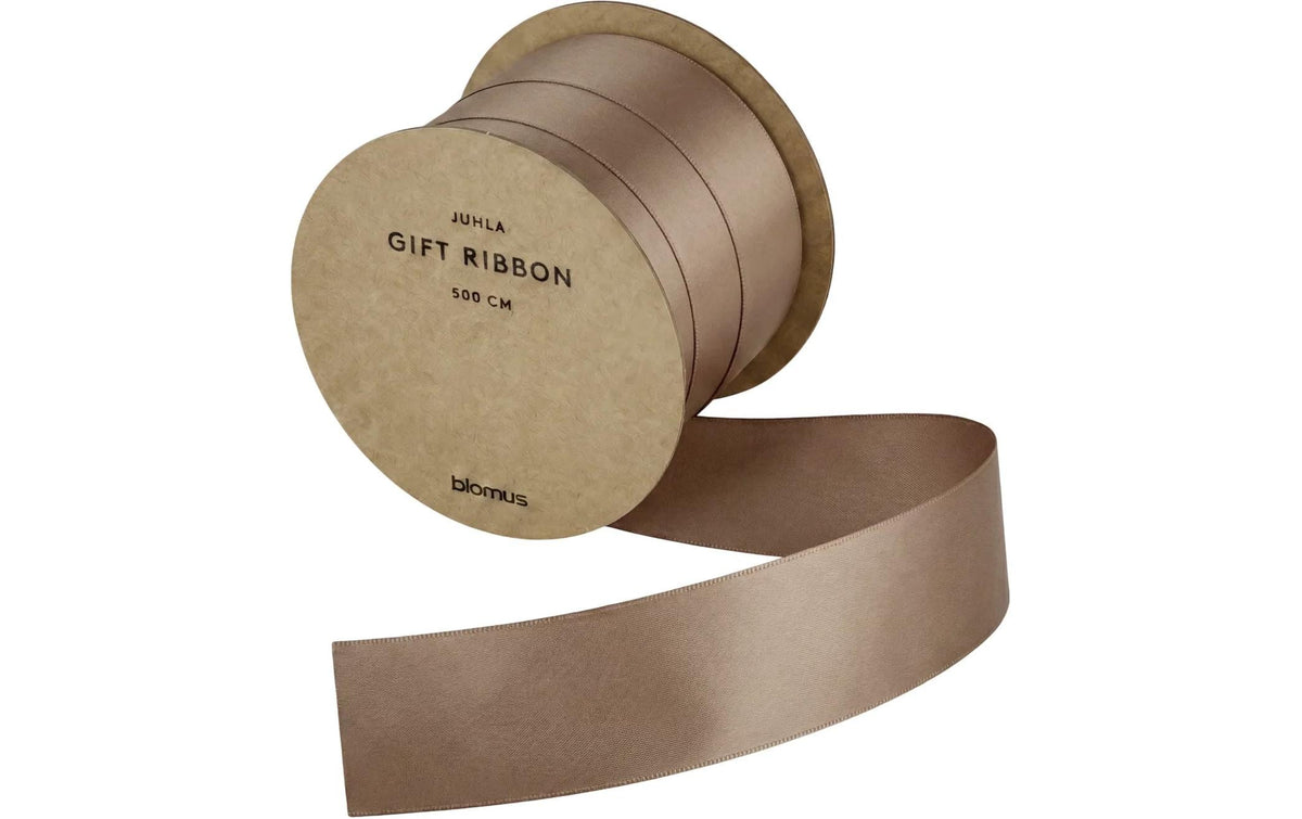 Blomus Geschenkband, Satin, matt, Beige, 25 mm × 5 m, 1 Stk.