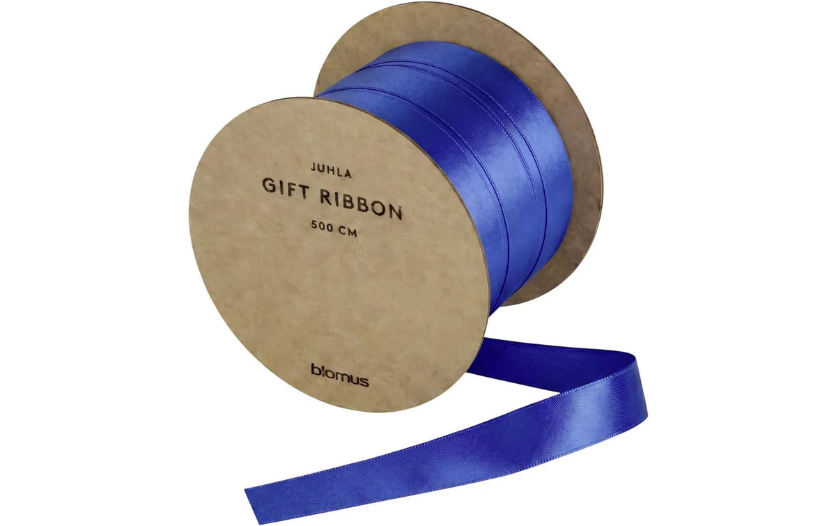 Blomus Geschenkband, JUHLA S, Satin, Blau, 10 mm × 5 m, 1 Stk.