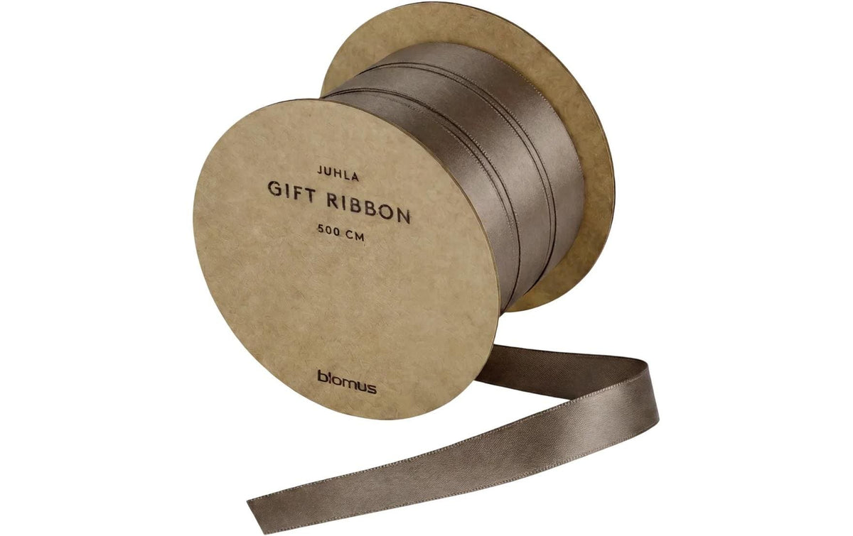 Blomus Geschenkband, Satin, Braun, 10 mm × 5 m, 1 Stk.