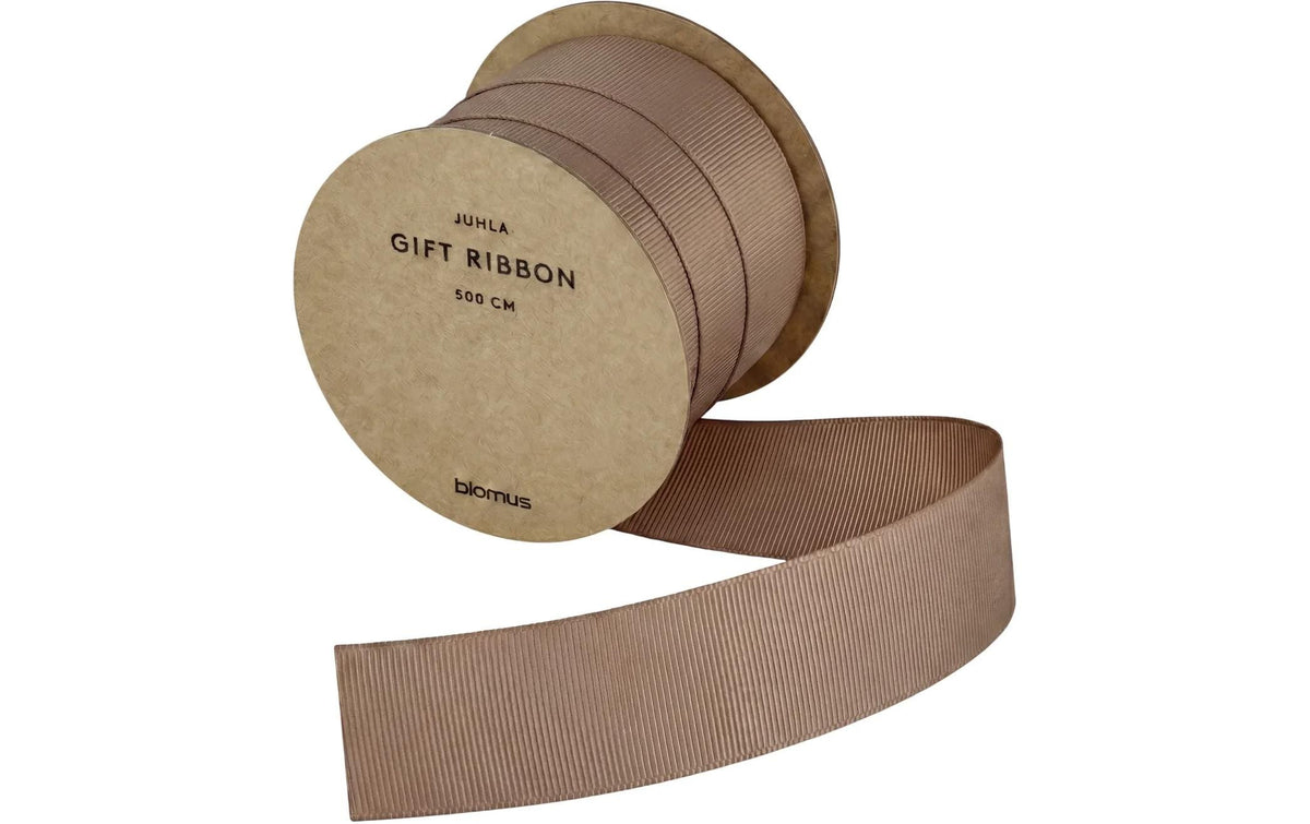 Blomus Geschenkband, JUHLA M, Polyester, matt, Beige, 25 mm × 5 m, 1 Stk.