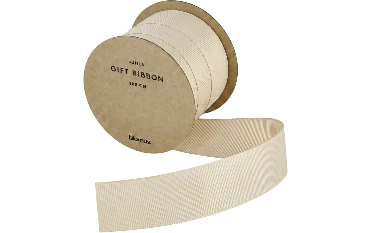 Blomus Geschenkband, JUHLA, Polyester, matt, Crème, 25 mm × 5 m, 1 Stk.