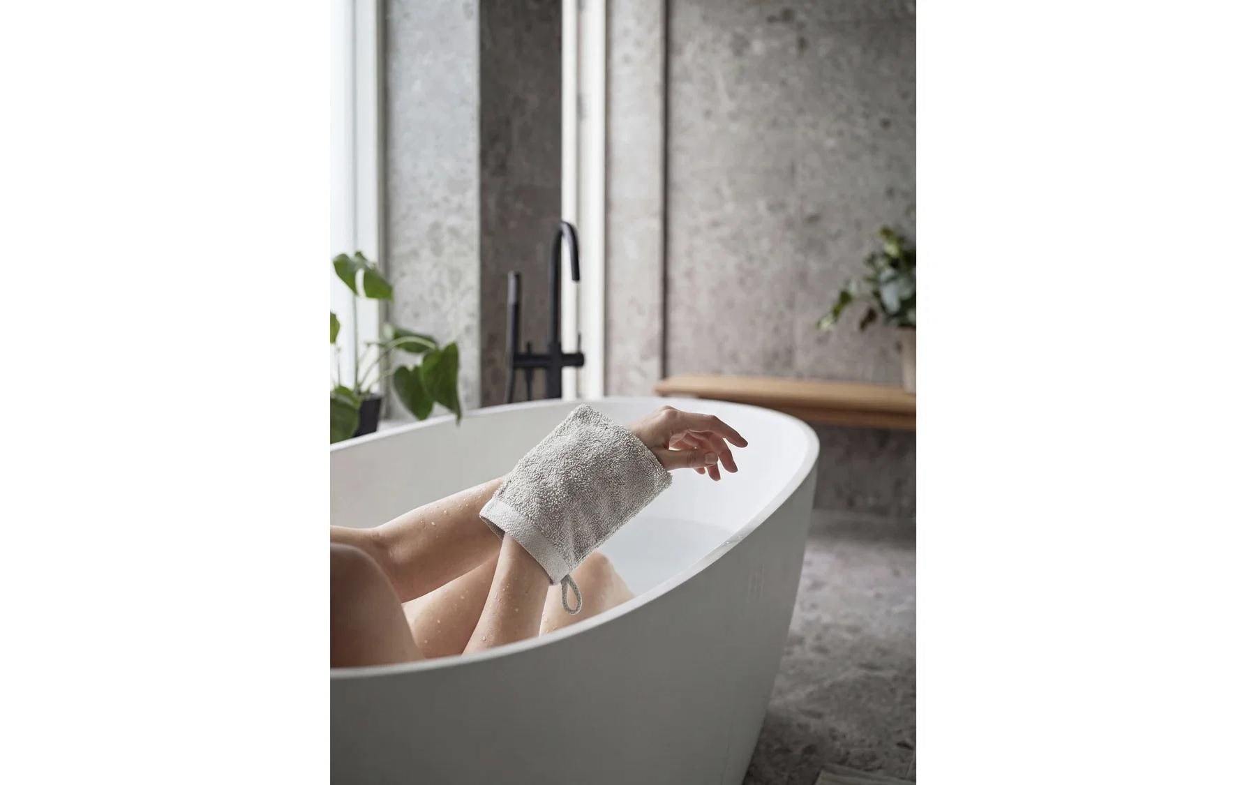 Zone Denmark Waschhandschuh Sauna – 21×15,5 cm, Baumwolle, Hellgrau