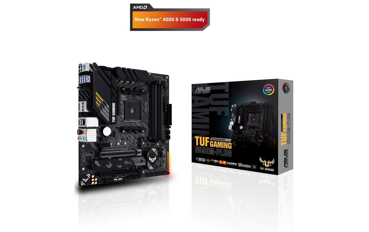 ASUS TUF GAMING B550M-PLUS – Mainboard – AM4, AMD B550, mATX, DDR4, 4×DIMM, 128 GB
