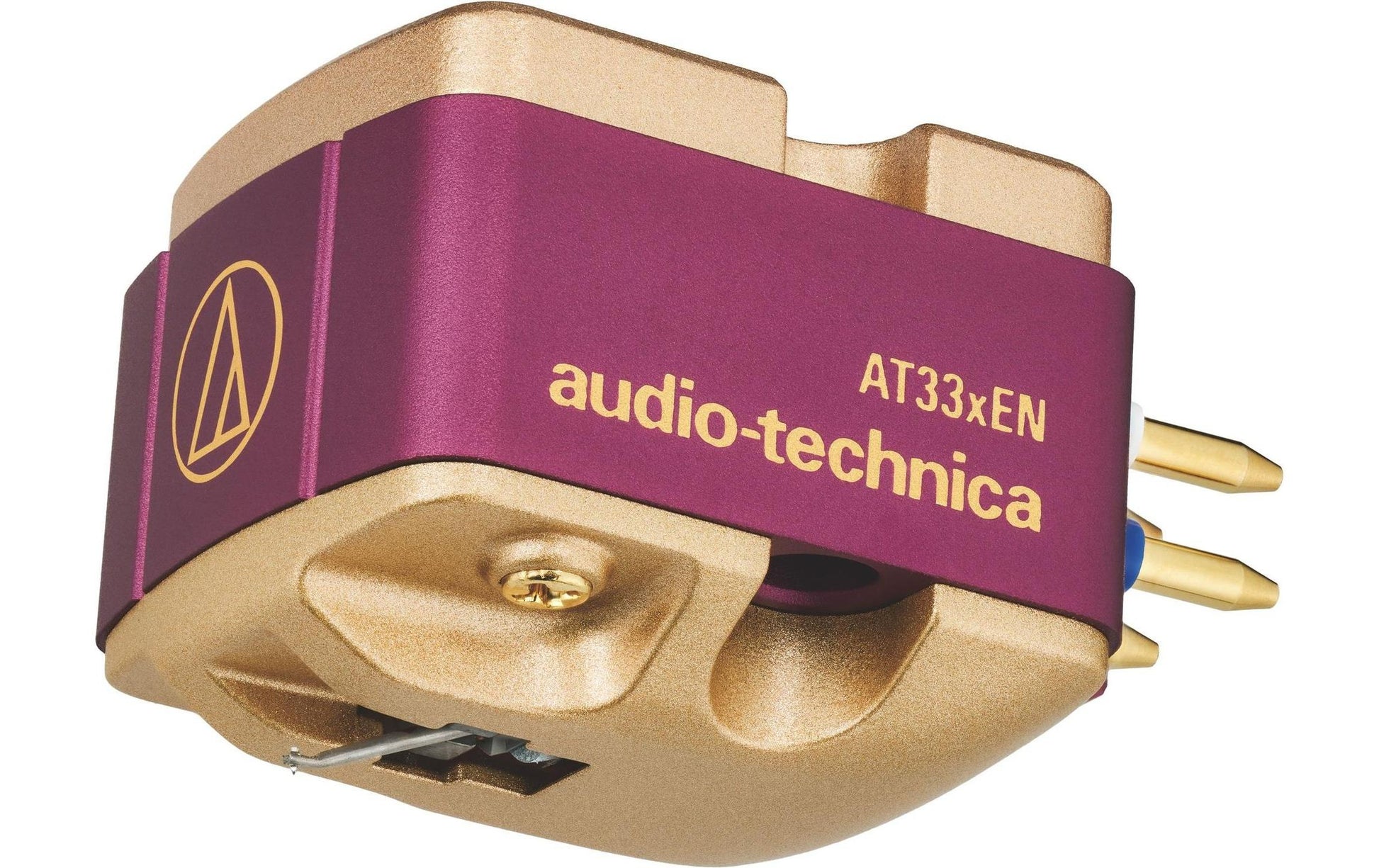 Audio-Technica AT33xEN – Tonabnehmer – Dual Moving Coil (MC-Typ), elliptisch – inkl. Headshell – rot