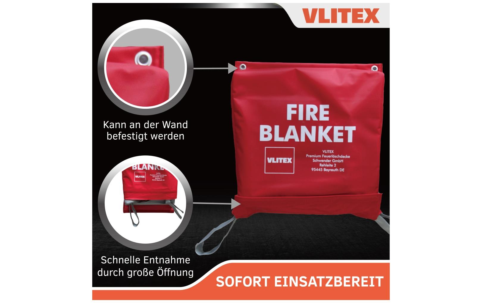 Vlitex Brandbegrenzungsdecke, 250,0 cm × 300,0 cm, Glasfasergewebe, silikonbeschichtet