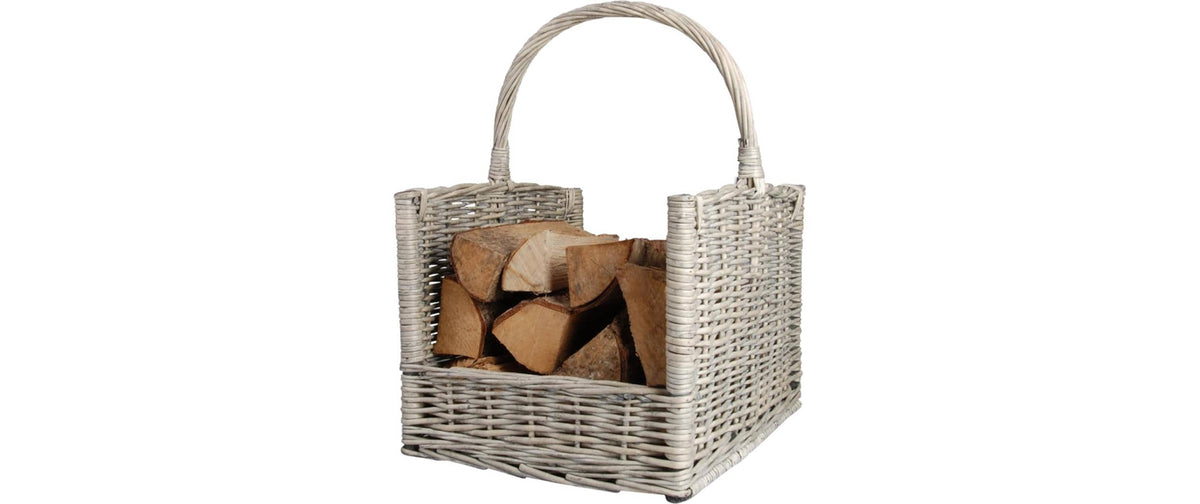 Esschert Design MW42 Aufbewahrungskorb – Holz/Weidenzweige – Grau – 458 × 515 × 360 mm – 4 Stück