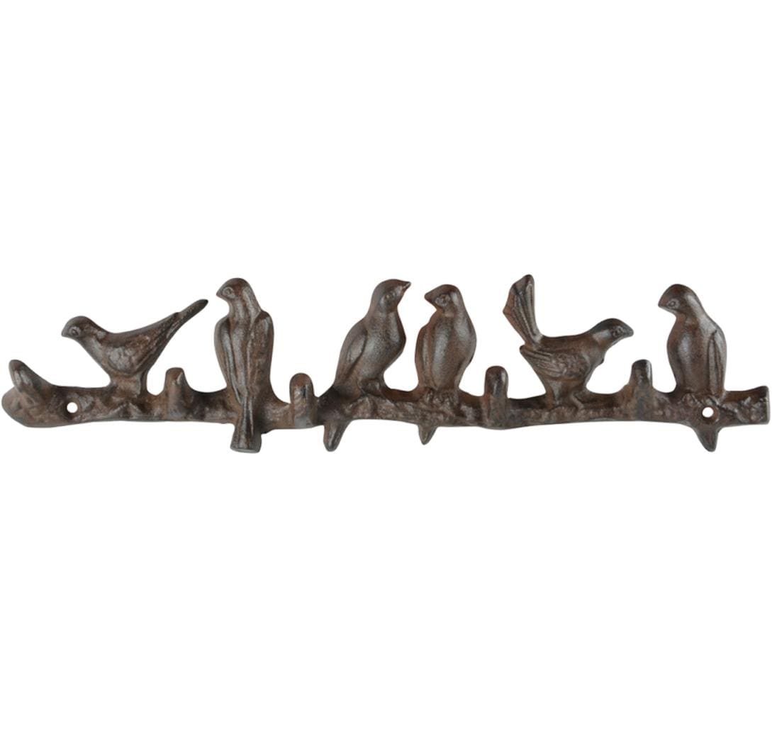 Esschert Design LH243 Wandgarderobe 6 Haken – Gusseisen – Braun – 429 × 102 × 43 mm