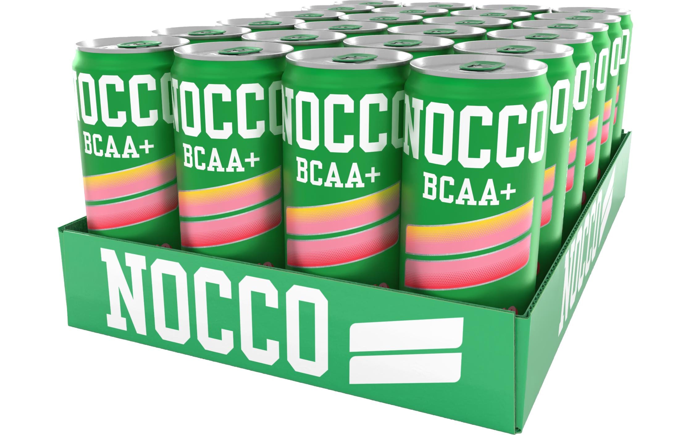NOCCO Sportgetränk BCAA+, Mango & Pfirsich, zuckerfrei – 24 × 3,3 dl