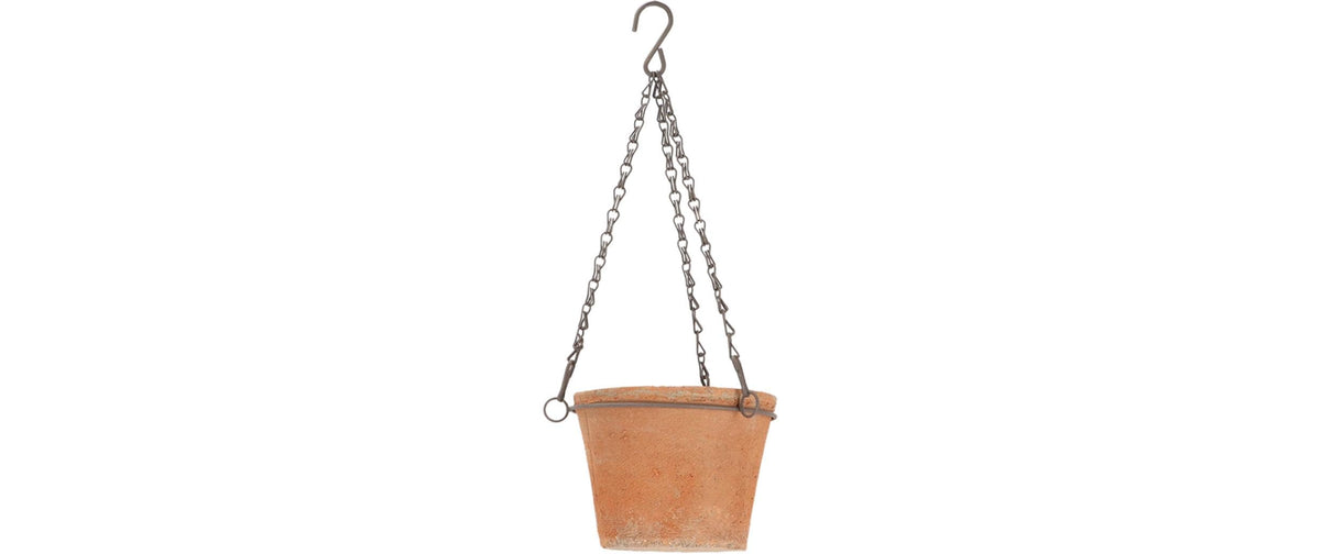 Esschert Design Hängetopf – Ø 15,3 × 12,2 cm – Terrakotta & Metall, Orange