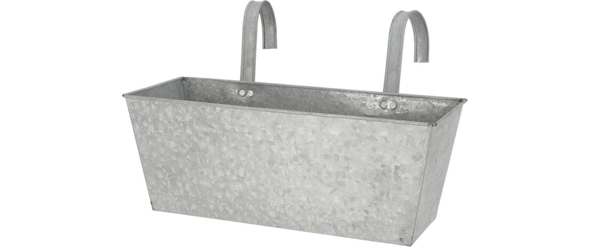 Esschert Design Altzink Balkonkasten – 24 × 27,5 × 24 cm – Zink, grau
