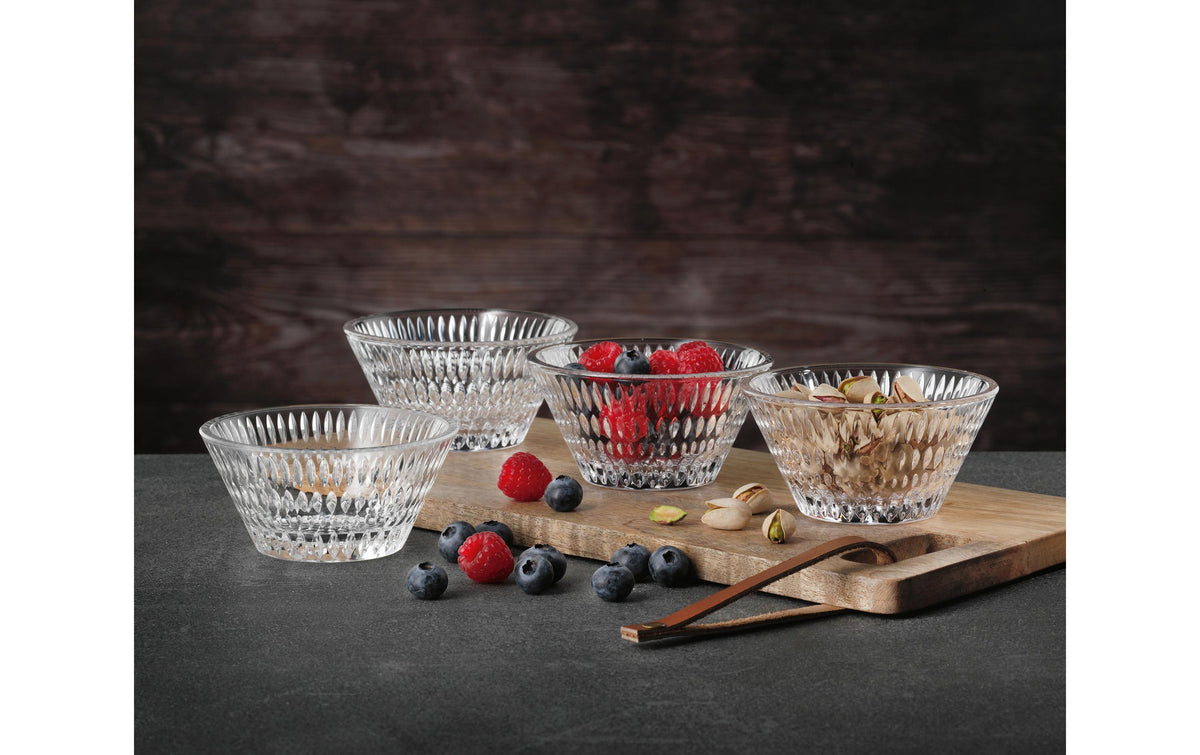 Nachtmann Ethno Schale – 4er Set, 190 ml, Ø 11 cm, Kristallglas, Transparent, spülmaschinenfest