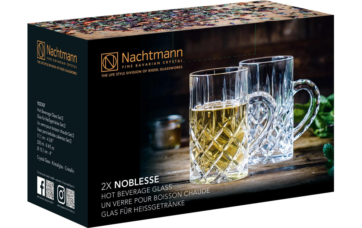 Nachtmann Teetasse Noblesse – 250 ml, Ø 6,7 cm, Kristallglas, Transparent, mit Henkel, spülmaschinenfest