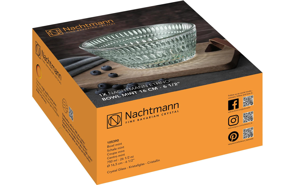 Nachtmann Schale Ethno – 750 ml, Ø 16,5 cm, Kristallglas, Transparent, spülmaschinenfest