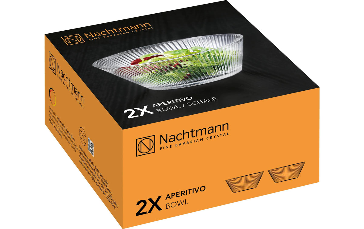 Nachtmann Servierschüssel – 2er Set, 330 ml, Ø 15 cm, Kristallglas, Transparent, spülmaschinenfest