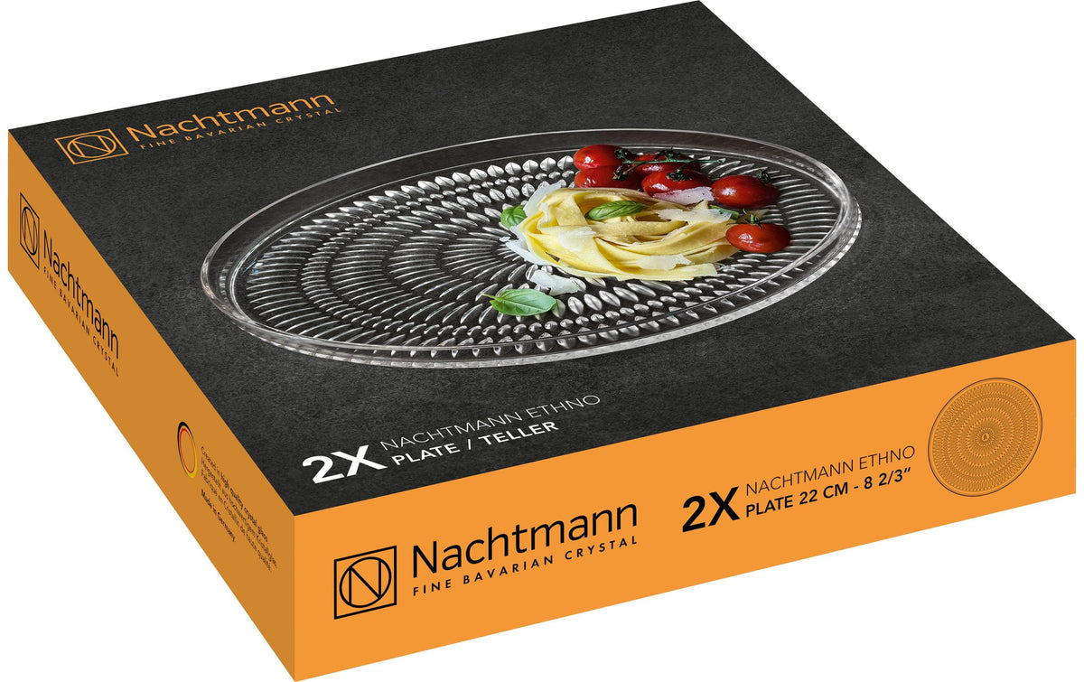 Nachtmann Dessertteller – Ø 22 cm, Kristallglas, Transparent, spülmaschinenfest