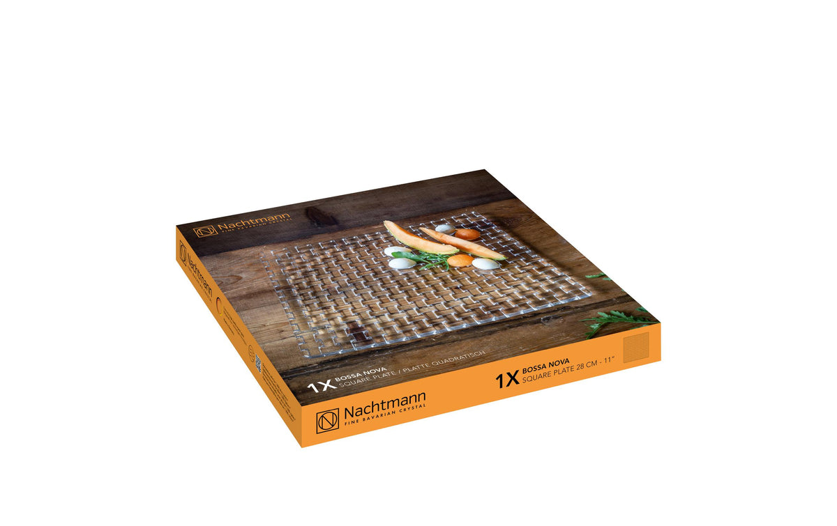 Nachtmann Servierteller – 28 × 28 × 2,3 cm, Kristallglas, Transparent, spülmaschinenfest