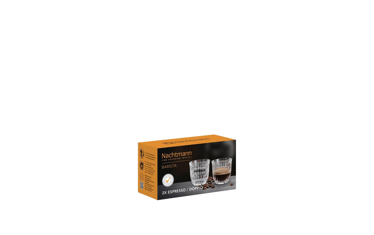 Nachtmann Espressotasse – 2er Set, 90 ml, Ø 6,4 cm, Kristallglas, Transparent, spülmaschinenfest